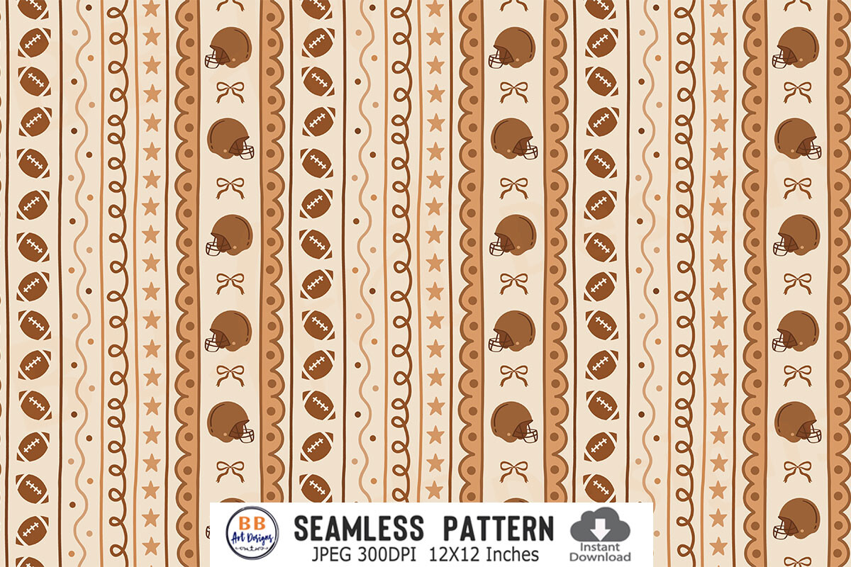 Preppy American Football Pattern Paper