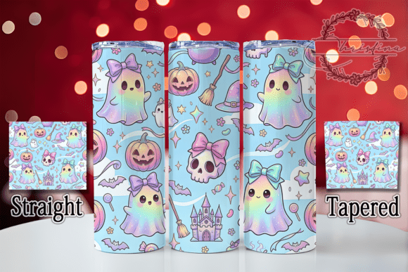 Rainbow Ghost Kawaii Halloween Pattern