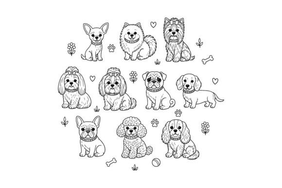 Small Dog Breeds Hand Embroidery Pattern