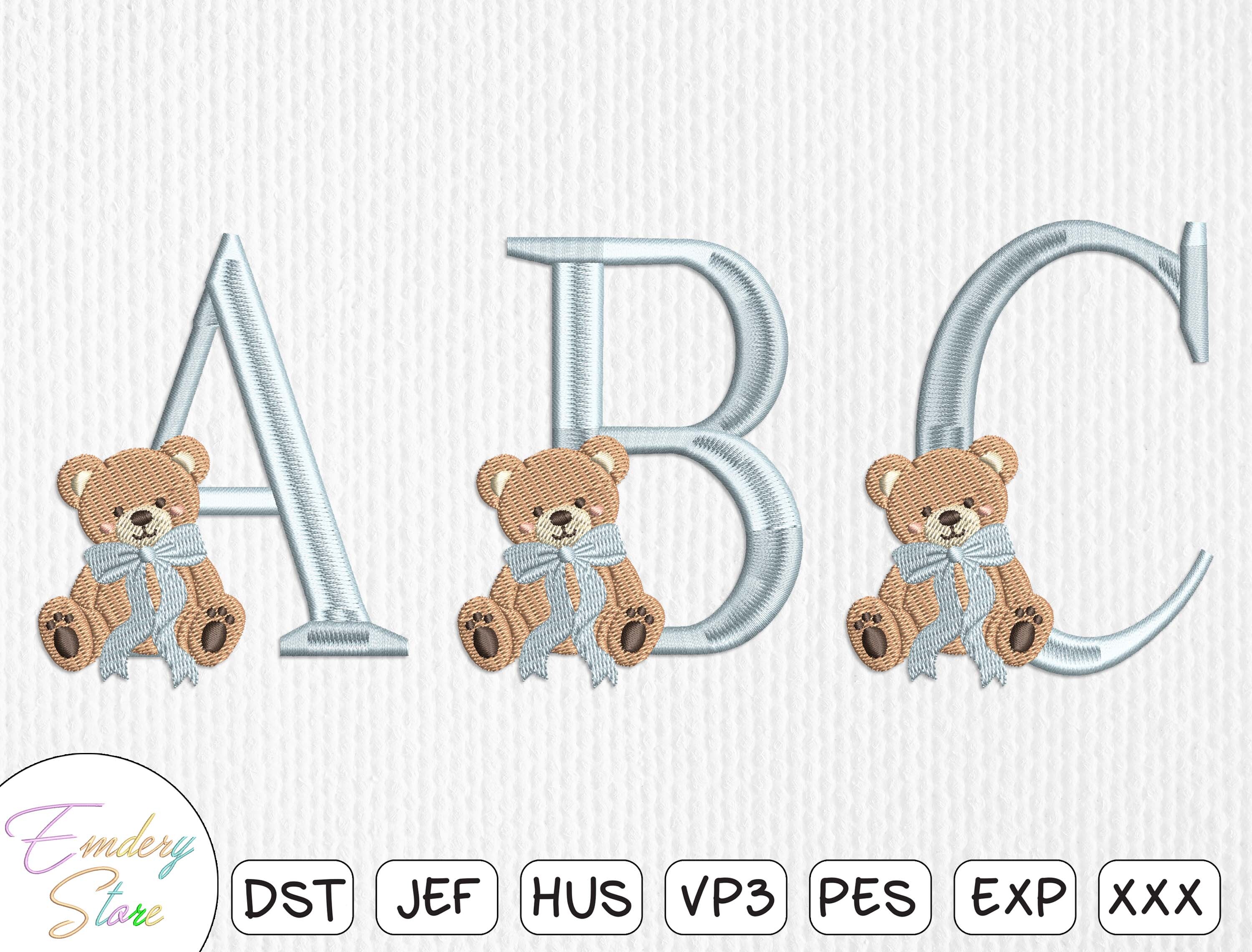 Teddy Bear Alphabet Embroidery Set