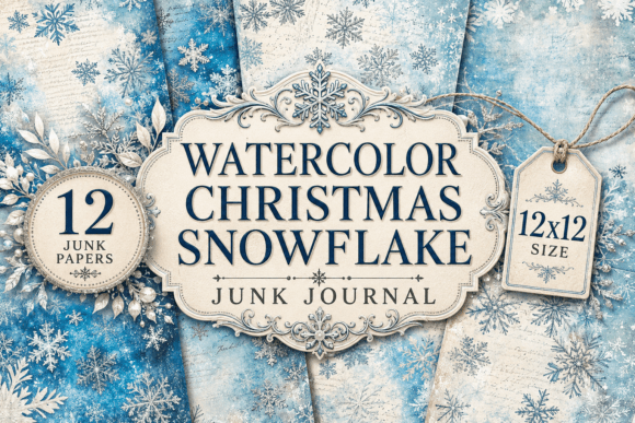 Watercolor Christmas Snowflake