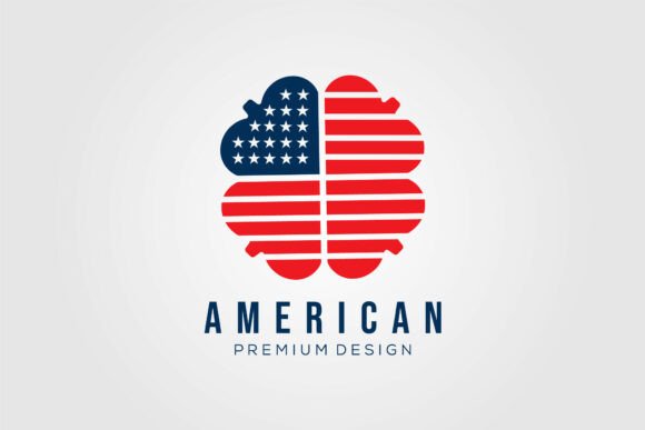 American Clover Flag Logo Vector