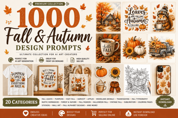 1000 Fall & Autumn AI Design Prompts