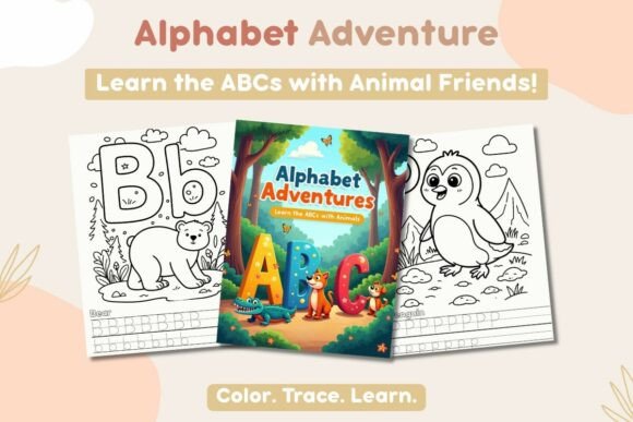 ABC Animal Coloring & Letter Tracing
