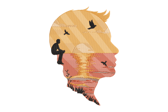 Abstract Face Sunset