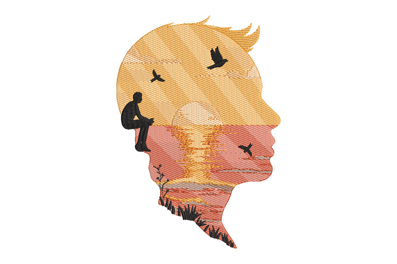 Abstract Face Sunset