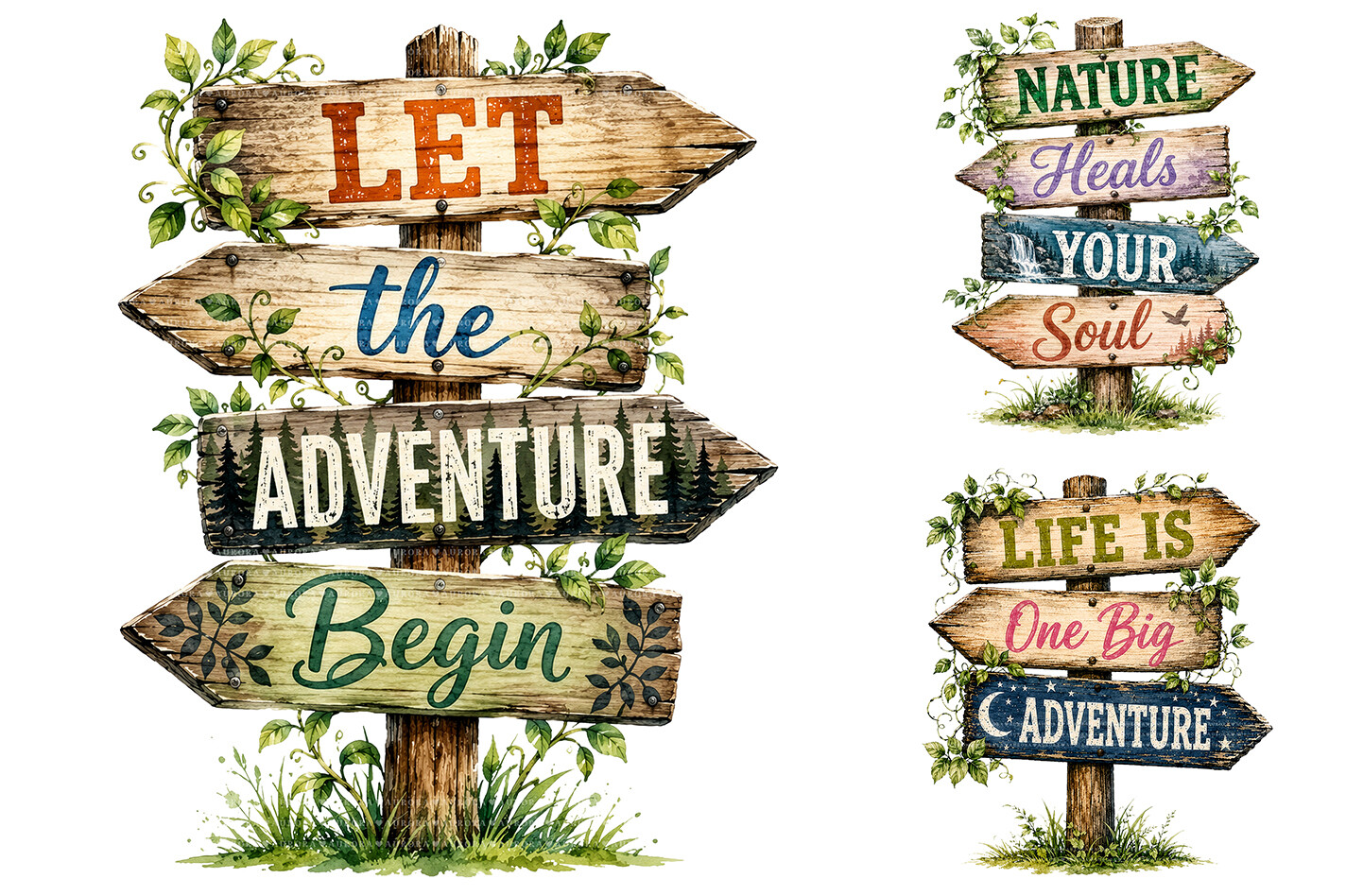 Adventure Signpost PNG Bundle