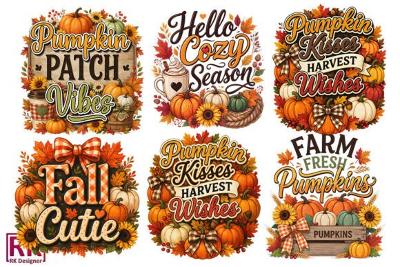 Autumn Pumpkin PNG Sublimation Bundle