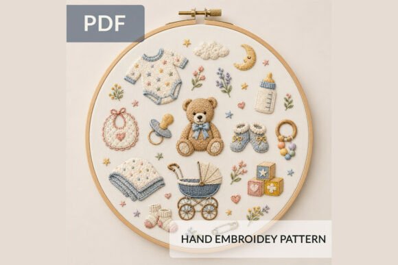 Baby Essentials Hand Embroidery Pattern
