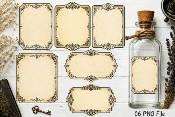 Blank Vintage Apothecary Labels PNG