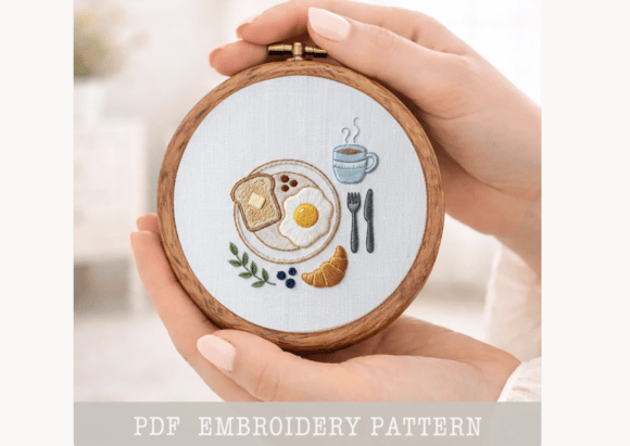 Breakfast HandEmbroidery PDF Pattern