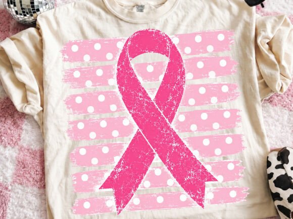 Breast Cancer Ribbon Polka Dot Stripes P
