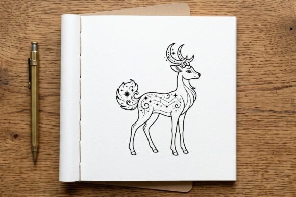 Celestial Deer Constellation Coloring