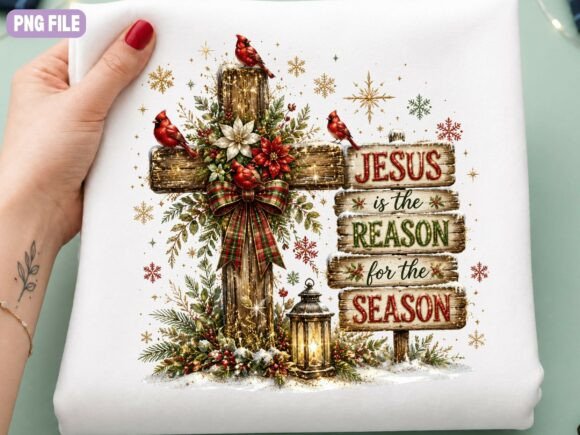 Christian Christmas Cross PNG, Cardinal Graphic Illustrations By Craft Palette