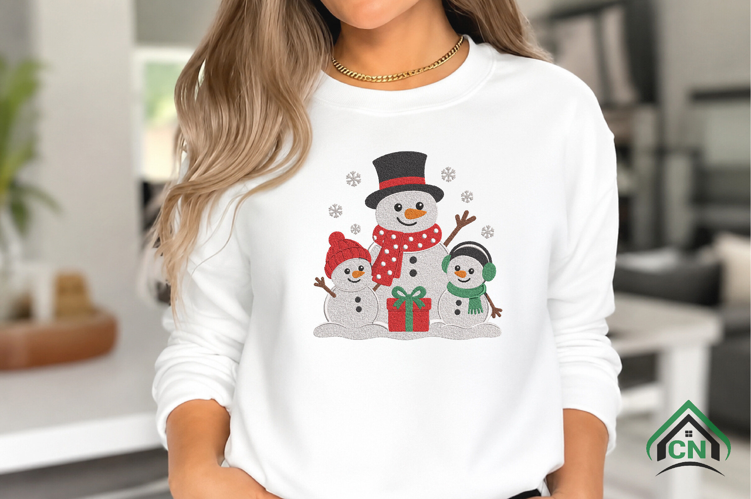 Christmas Snowman Family Embroidery File - photo 3