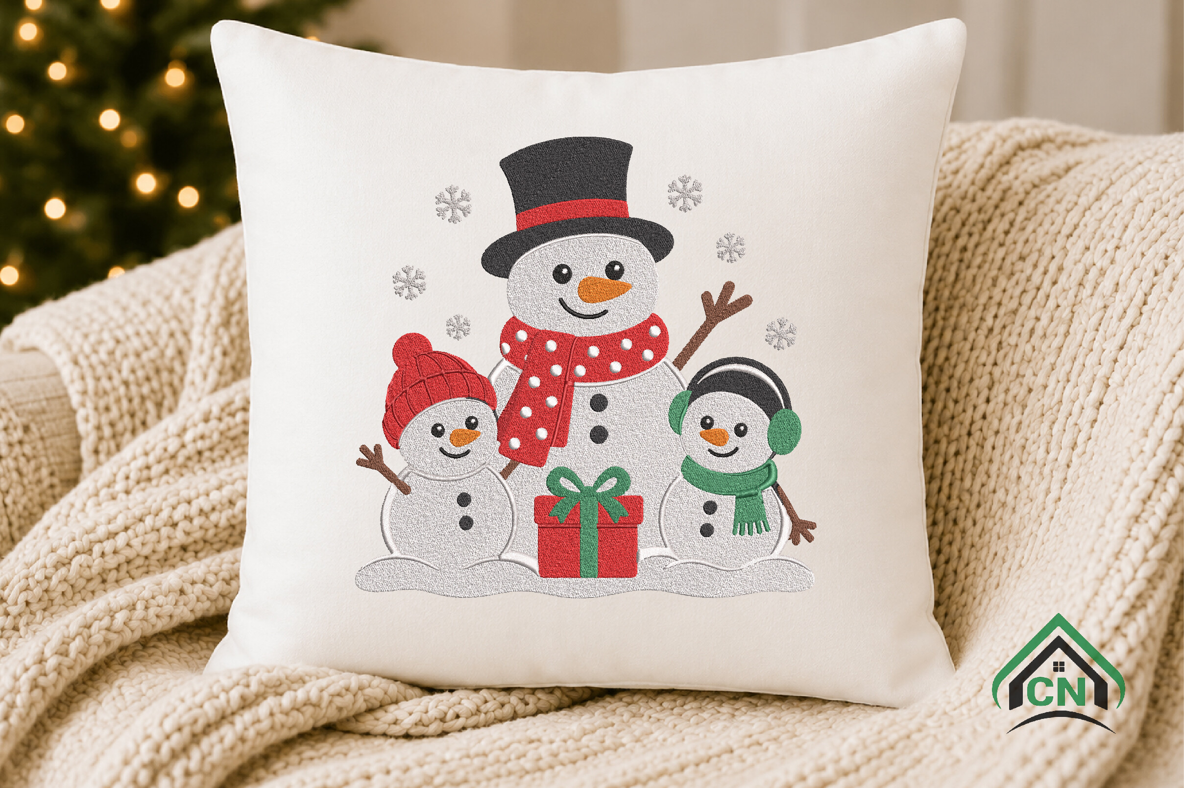 Christmas Snowman Family Embroidery File - photo 4