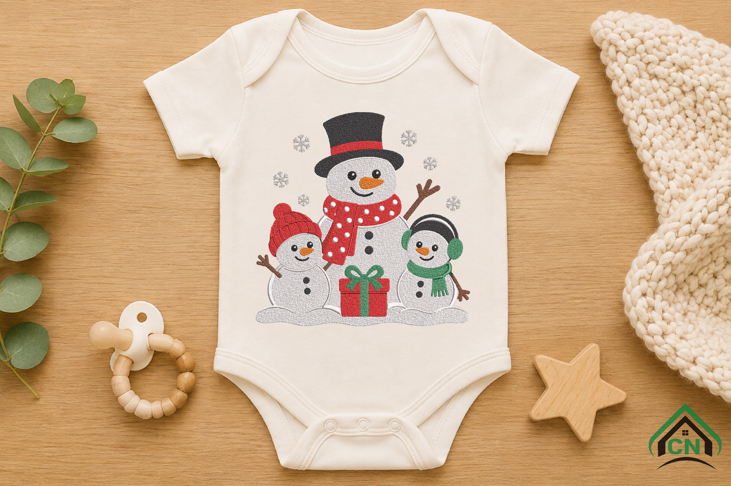 Christmas Snowman Family Embroidery File - photo 5