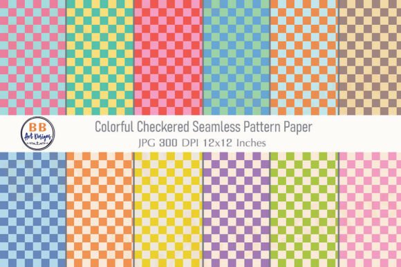 Colorful Checkered Pattern Digital Paper