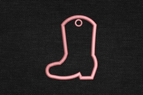Cowboy Boot Bag Tag Applique Machine