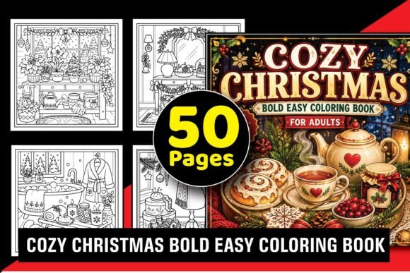 Cozy Christmas Bold Easy Coloring Book