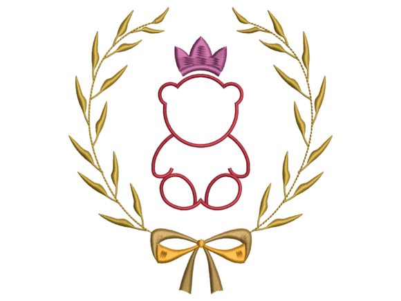 Crowned Teddy Bear Laurel Wreath