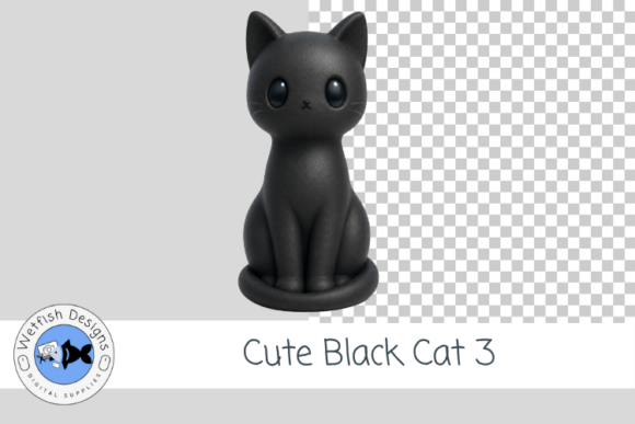 Cute Black Cat Clipart 3