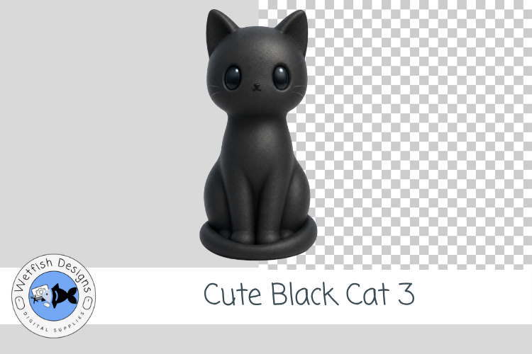 Cute Black Cat Clipart 3