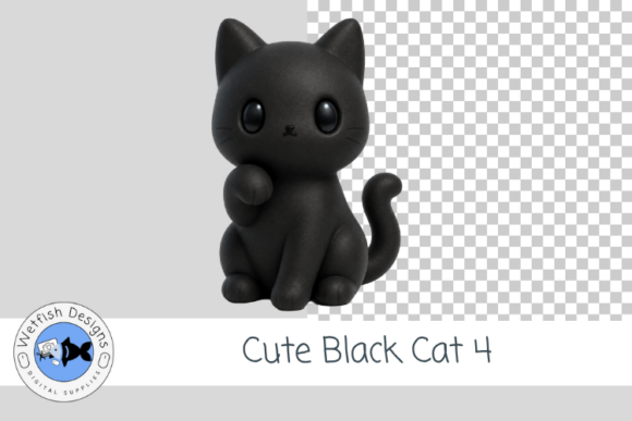 Cute Black Cat Clipart 4