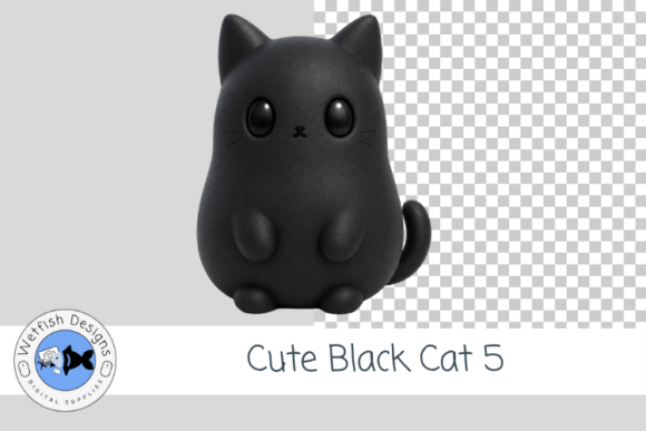 Cute Black Cat Clipart 5