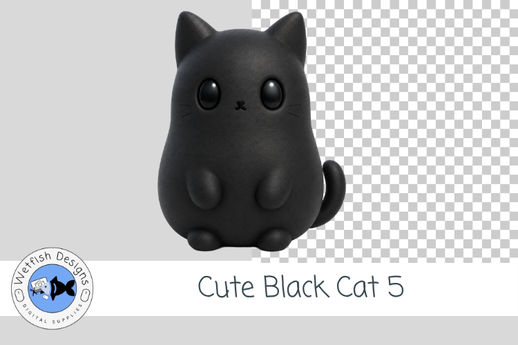 Cute Black Cat Clipart 5