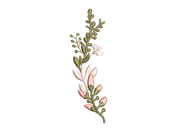 Delicate Pink Botanical Flower Branch