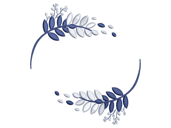 Elegant Blue Leaf Wreath Frame