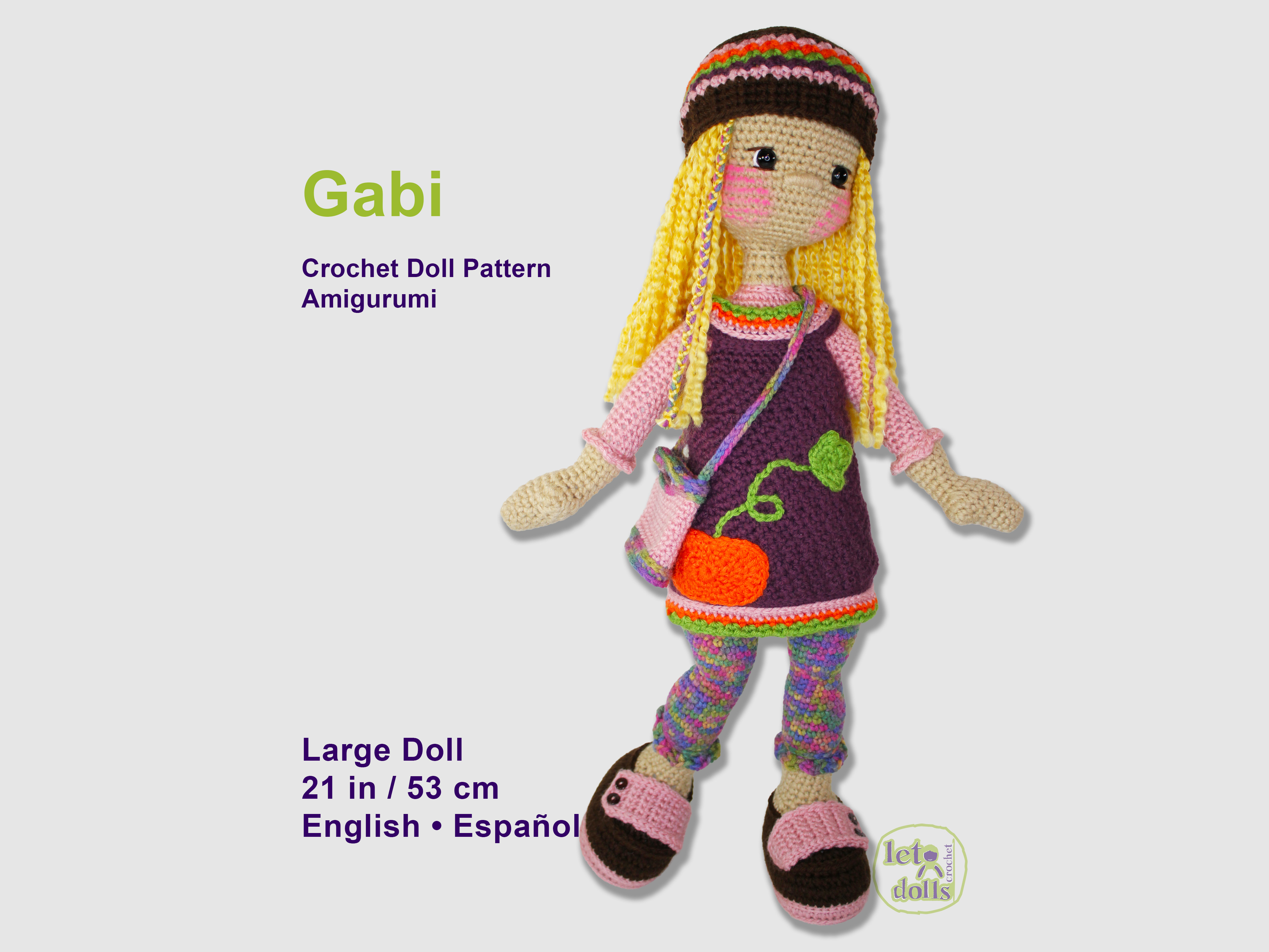 Gabi Large Crochet Doll Pattern, Amiguru