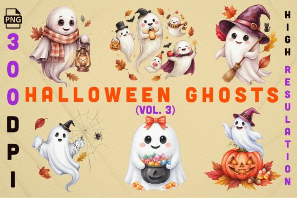 Halloween Ghosts PNG Vol. 3