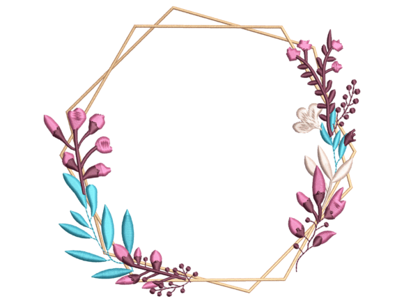 Modern Geometric Botanical Wreath