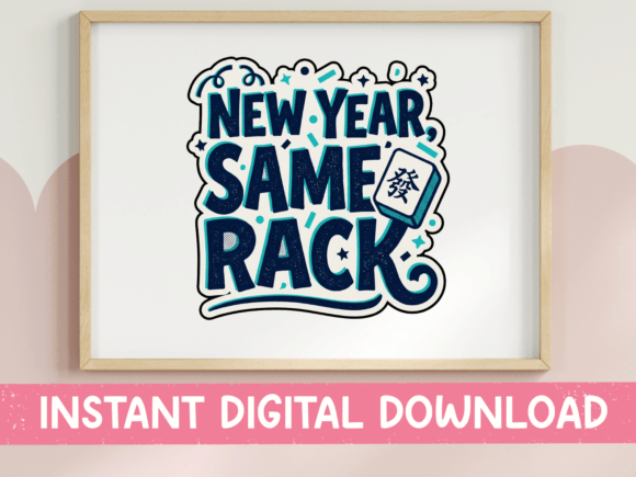 New Year Same Rack Mahjong Design Graphic T-shirt Designs By October Second