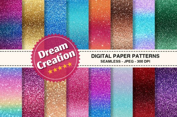 Ombre Glitter Digital Papers