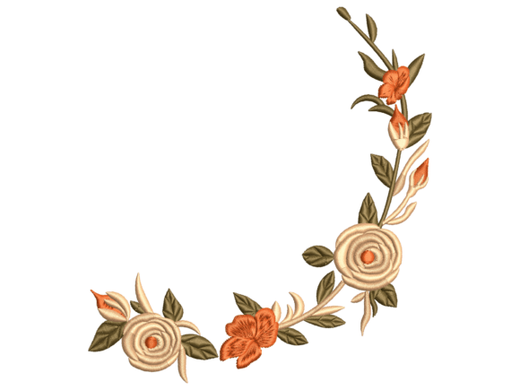 Orange Rose Botanical Half Wreath