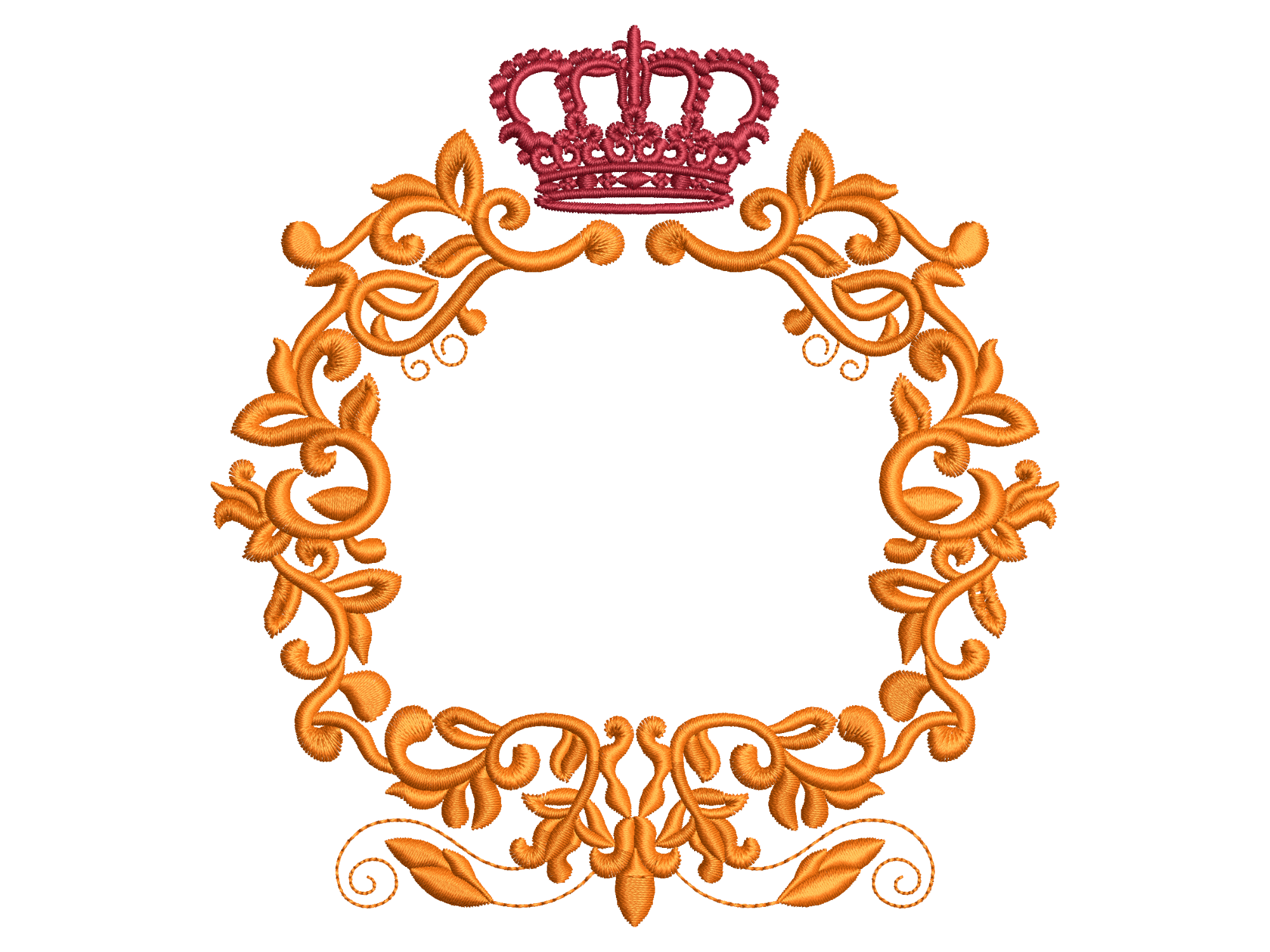 Ottoman Crown Maras Embroidery Wreath