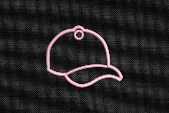 Outline Baseball Cap Bag Tag Applique