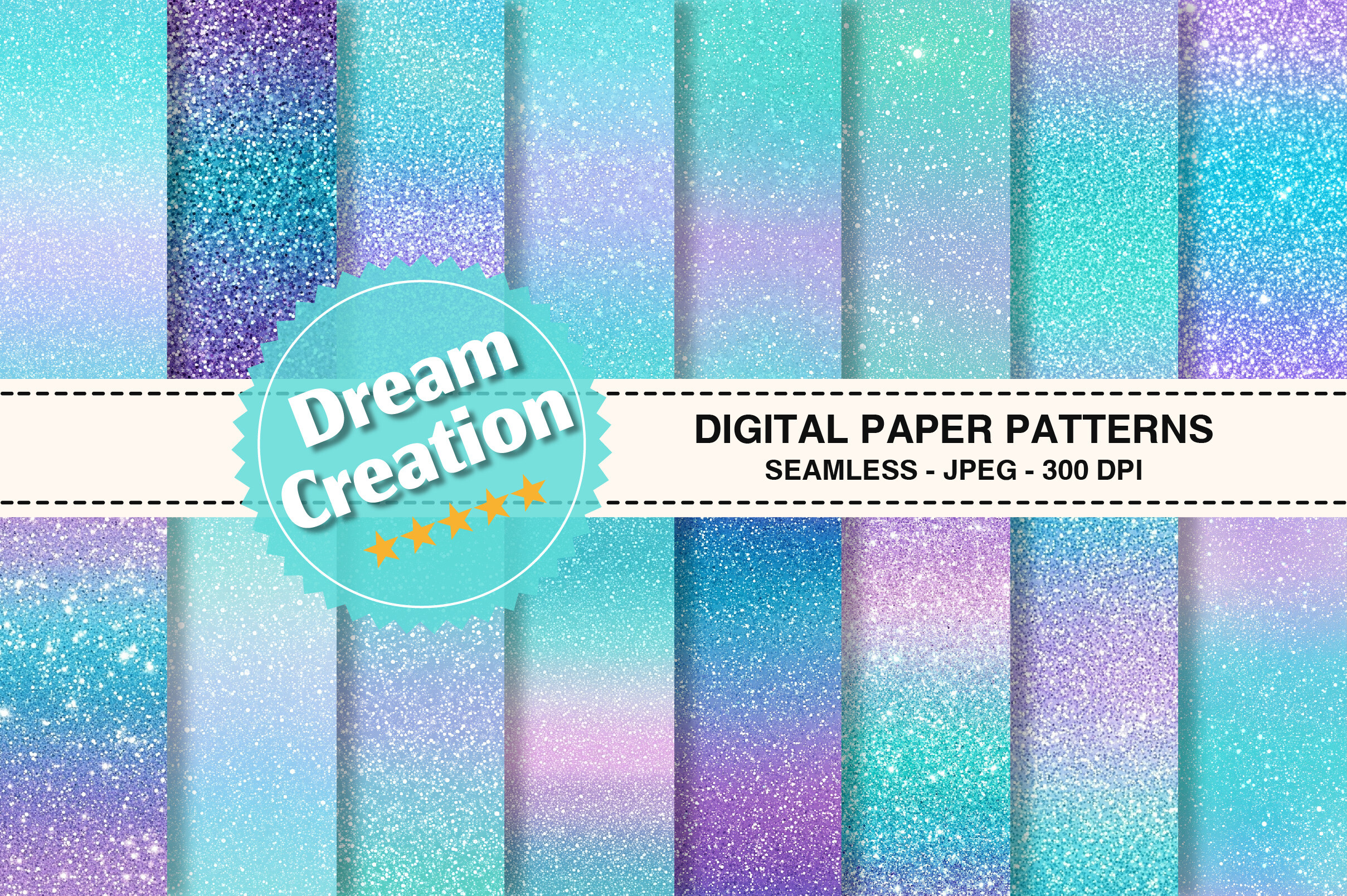 Pastel Ombre Glitter Digital Paper