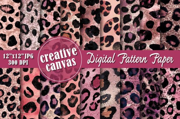 Pink Leopard Digital Paper Bundle