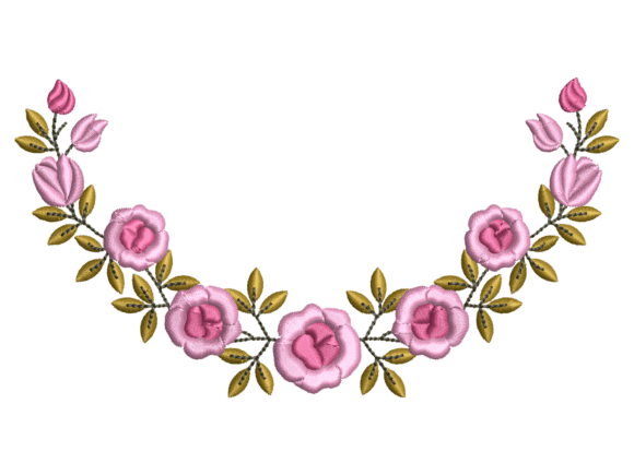 Pink Rose Floral Half Wreath