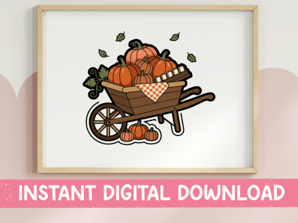 Pumpkin Harvest Wheelbarrow Design Graphics