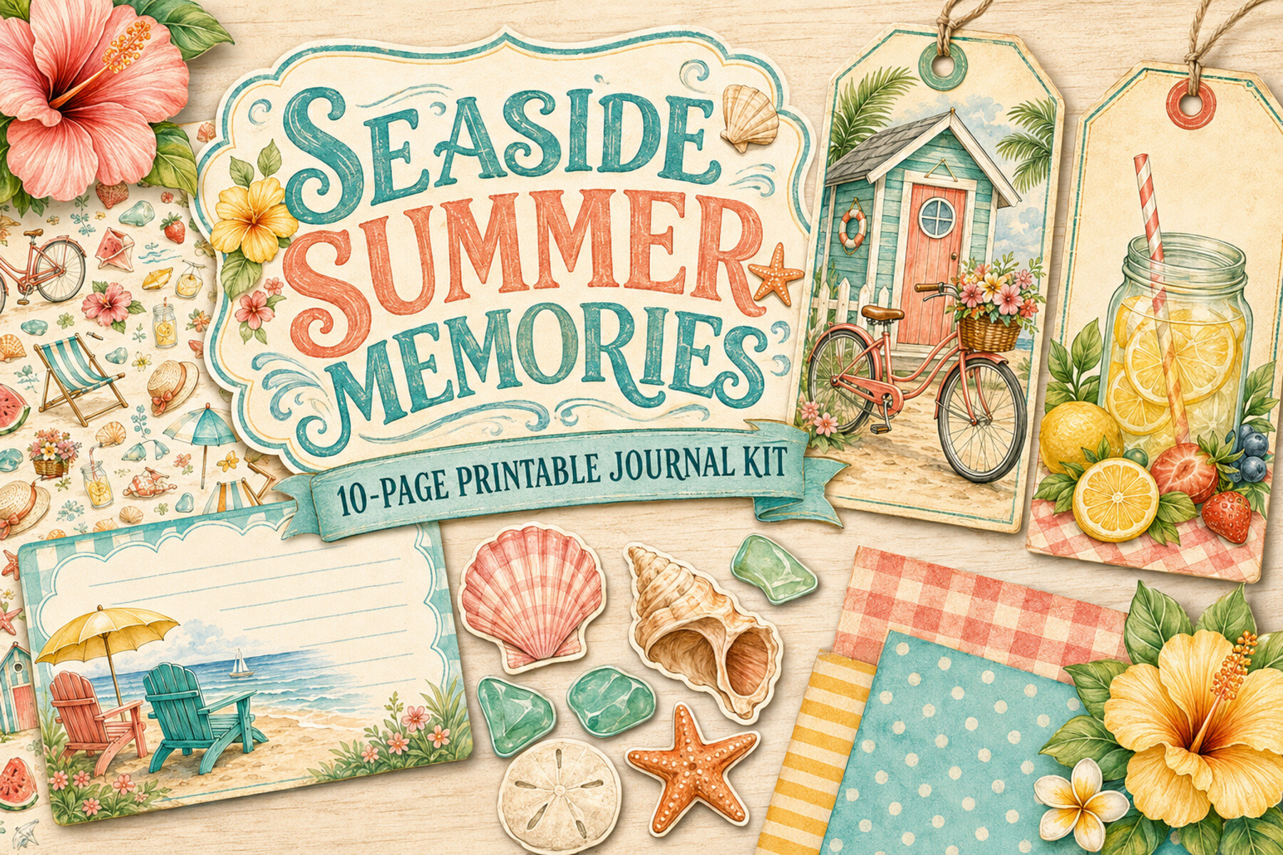 Seaside Summer Memories Printable Journa