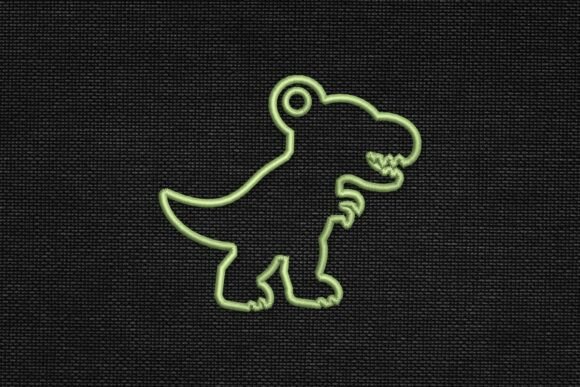 T-Rex Dinosaur Bag Tag Outline Applique