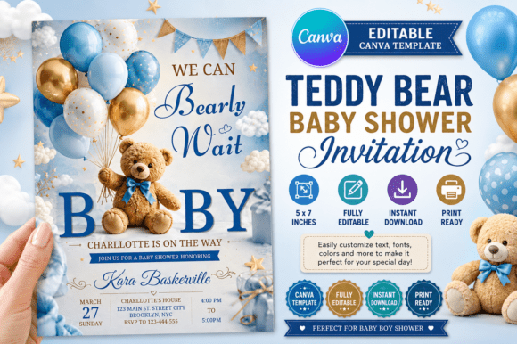 Teddy Bear Baby Shower Invitation