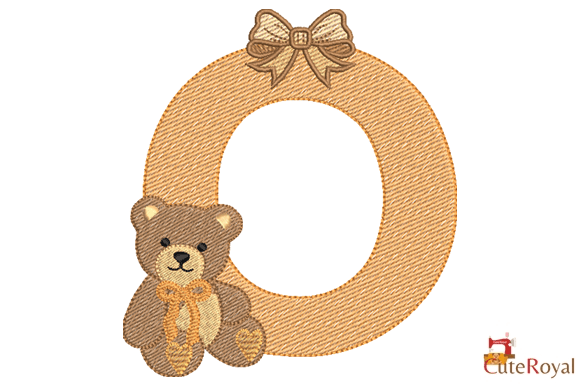 Teddy Bear Monogram Letter O – 6 Sizes