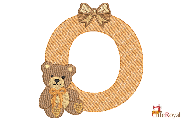 Teddy Bear Monogram Letter O – 6 Sizes