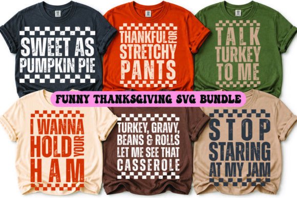 Thanksgiving Funny SVG PNG Bundle (6 Designs)